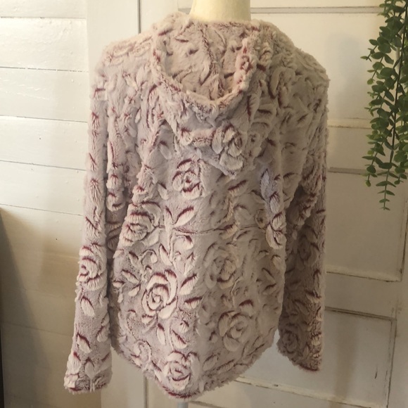 NWT Knapp Studio Fleece Fuzzy Soft Pull Over Hoodie Womens Pink Size PL - Picture 7 of 12